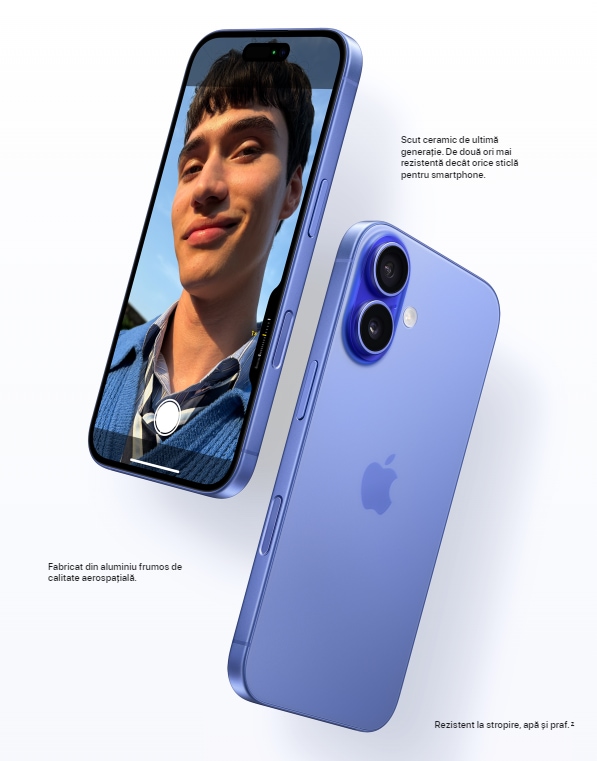 Telefon APPLE iPhone 16 5G, 128GB, Ultramarine